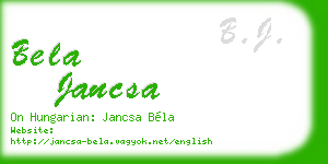 bela jancsa business card