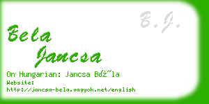 bela jancsa business card